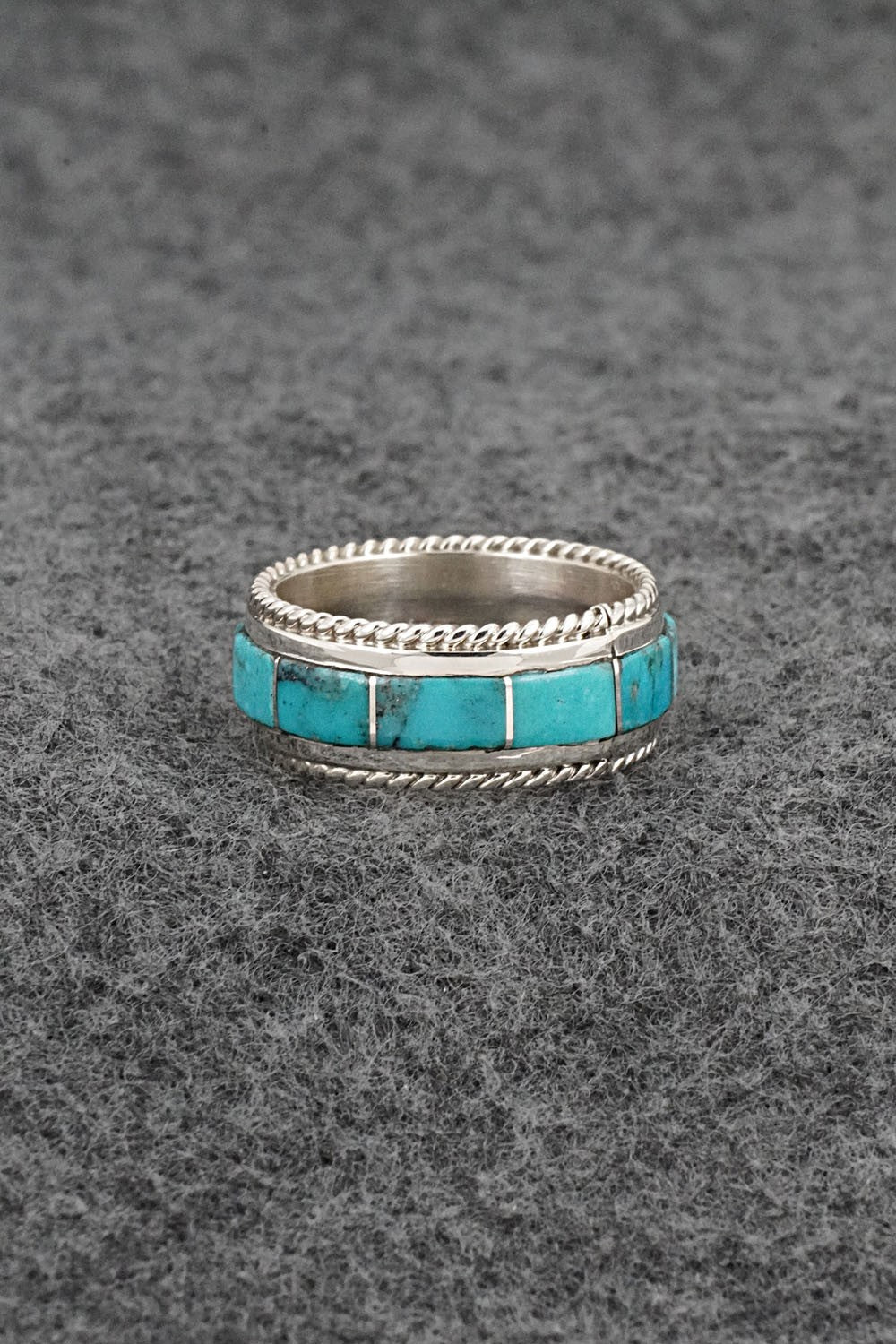 Turquoise & Sterling Silver Ring - Bruce Johnson - Size 7