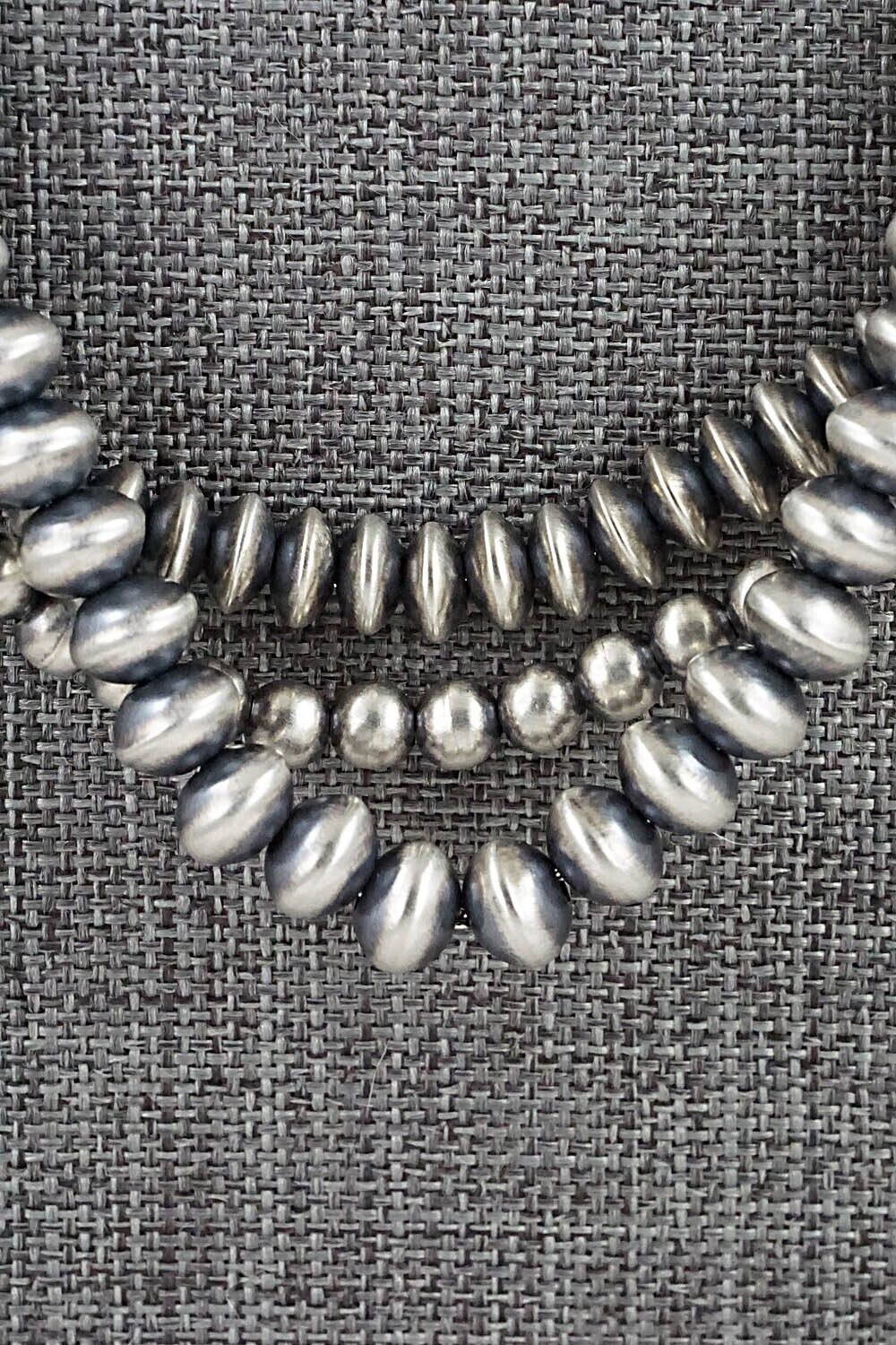 Sterling Silver Navajo Pearl Necklace 18" - Dorinda Mariano