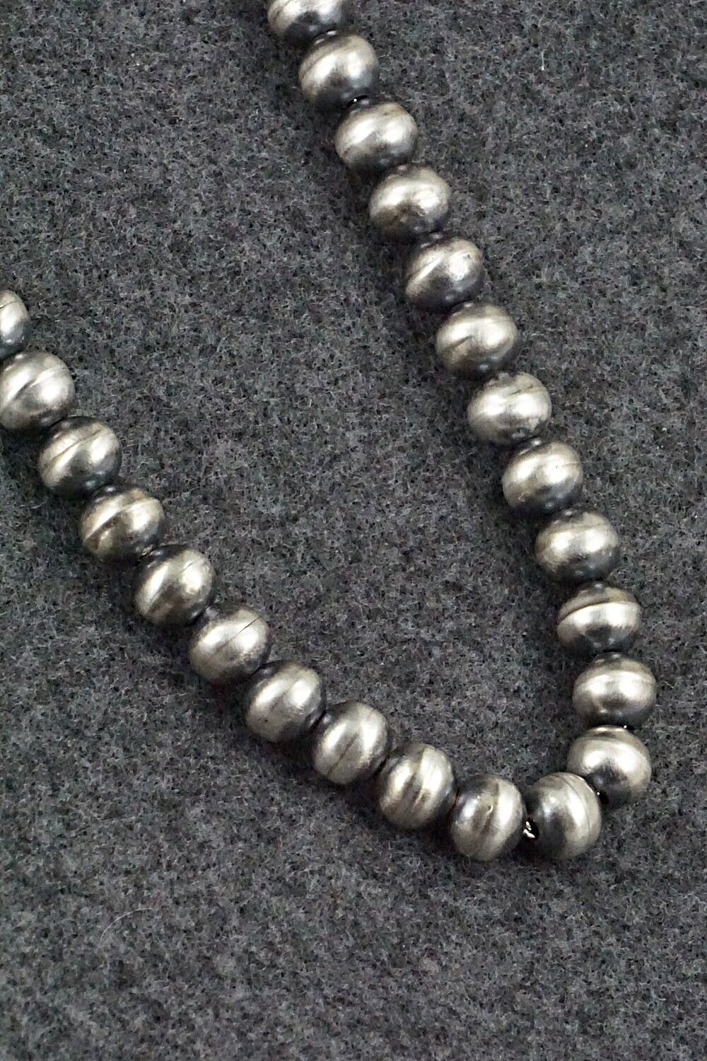 Sterling Silver Navajo Pearl Necklace 36" - Dorinda Mariano