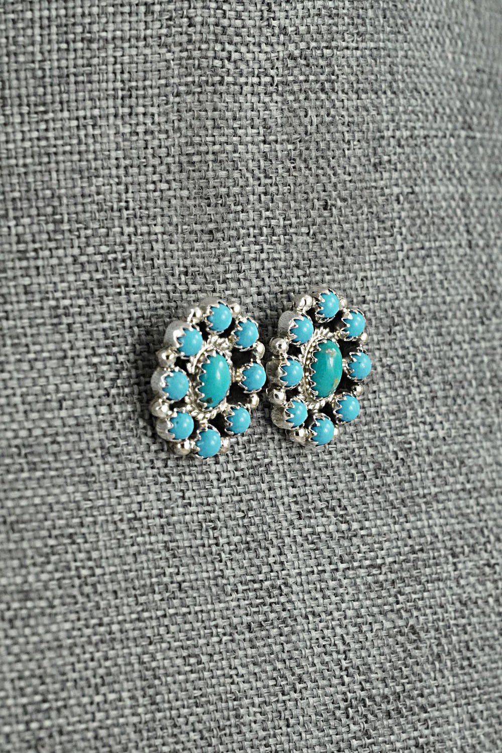 Turquoise & Sterling Silver Squash Blossom Set - Nate Curley