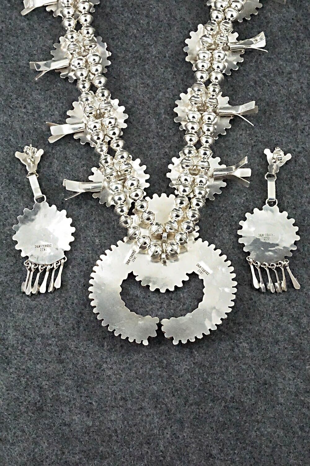 Turquoise & Sterling Silver Squash Blossom Set - Merlinda Chavez