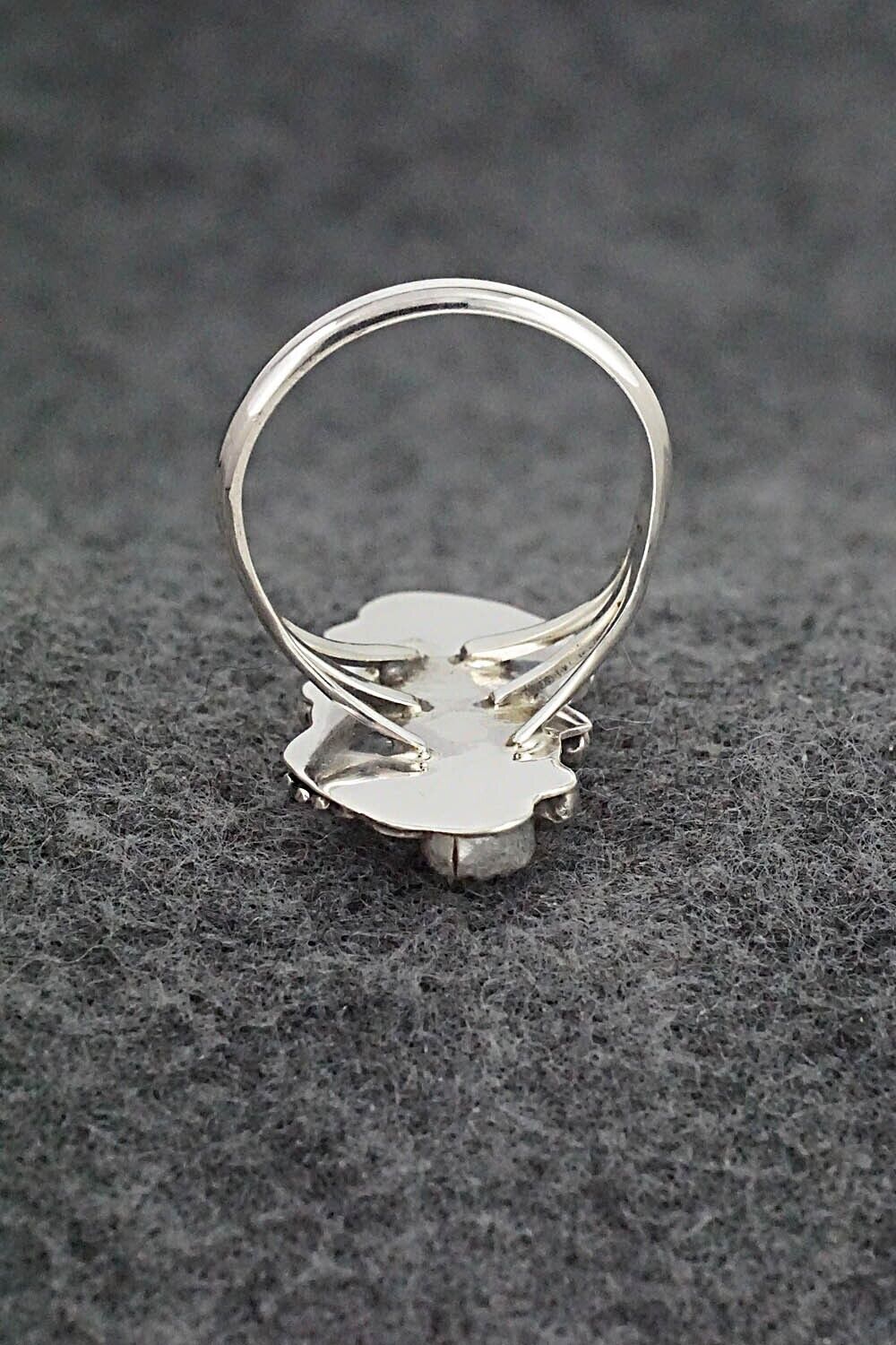 Coral & Sterling Silver Ring - Alice Rose Saunders - Size 8.25