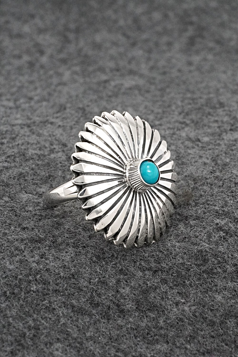 Turquoise & Sterling Silver Ring - Alice Rose Saunders - Size 7.75