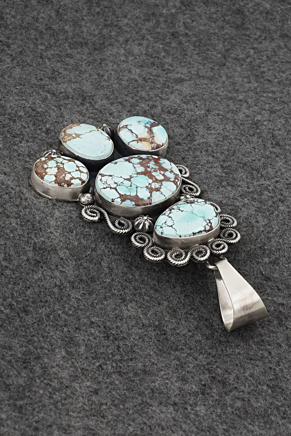 Turquoise & Sterling Silver Pendant, Ring & Earrings Set - Darrin Livingston