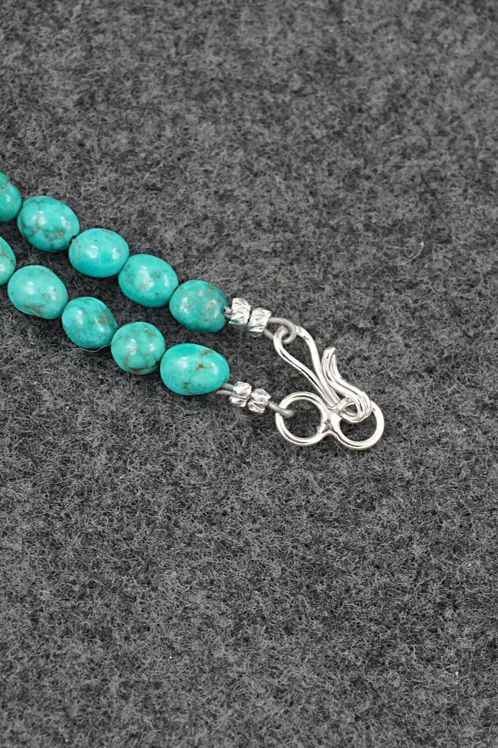 Turquoise & Sterling Silver Necklace 16" - Helen Tsosie