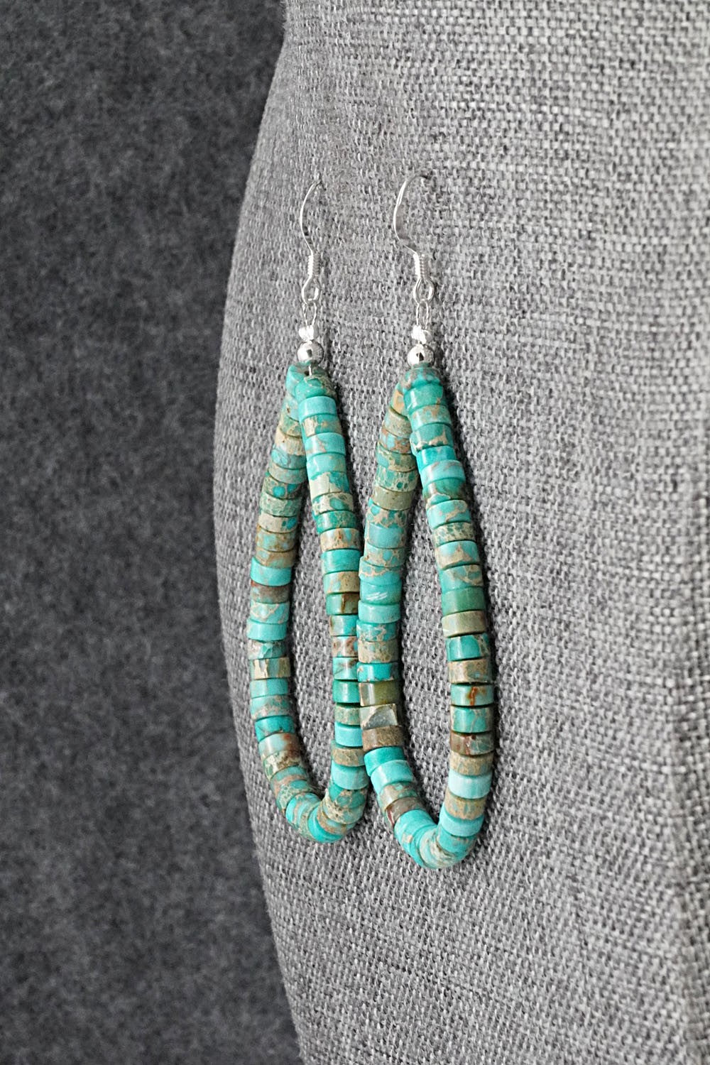 Turquoise & Sterling Silver Earrings - Doreen Jake