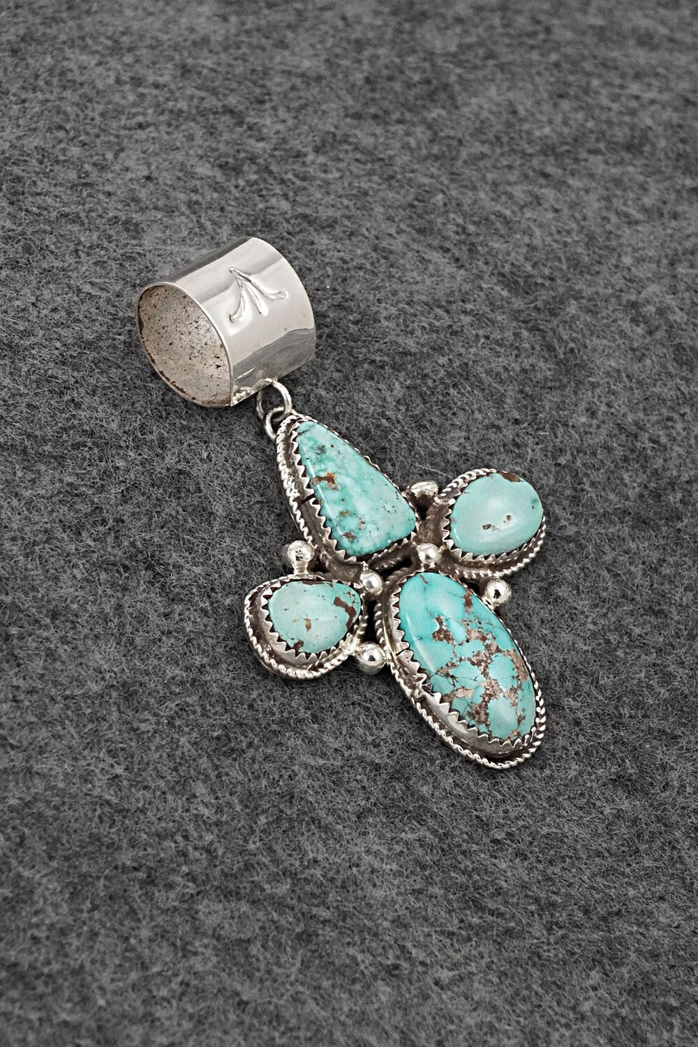 Turquoise & Sterling Silver Pendant - Ernest Hawthorne