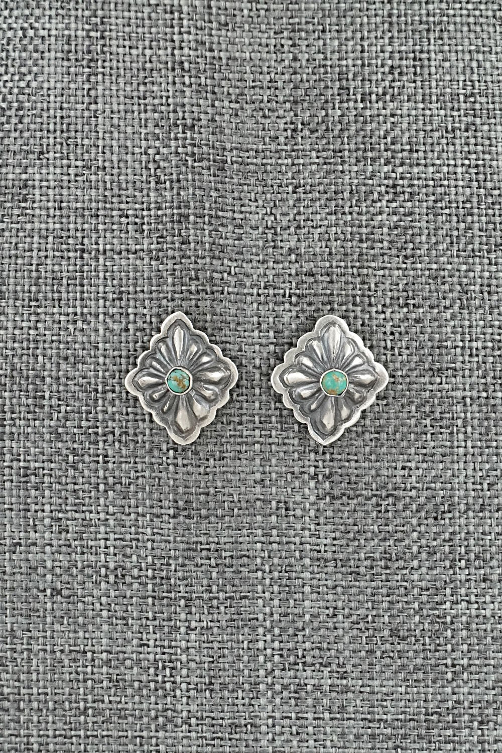 Turquoise & Sterling Silver Earrings - Terry Charlie