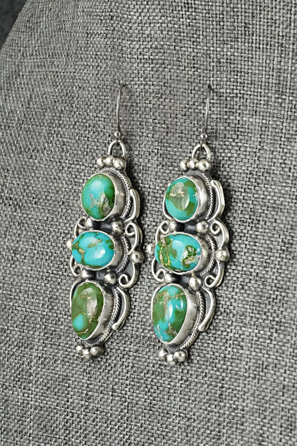 Turquoise & Sterling Silver Necklace and Earrings Set - Kathleen Livingston