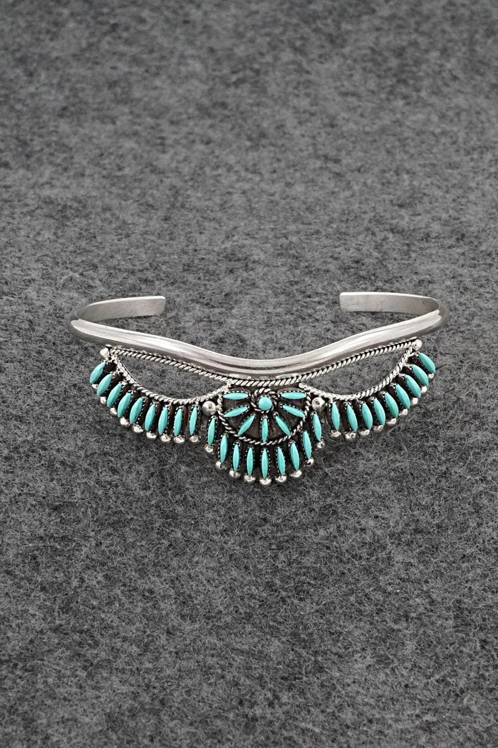 Turquoise & Sterling Silver Bracelet - Stewart Nakatewa