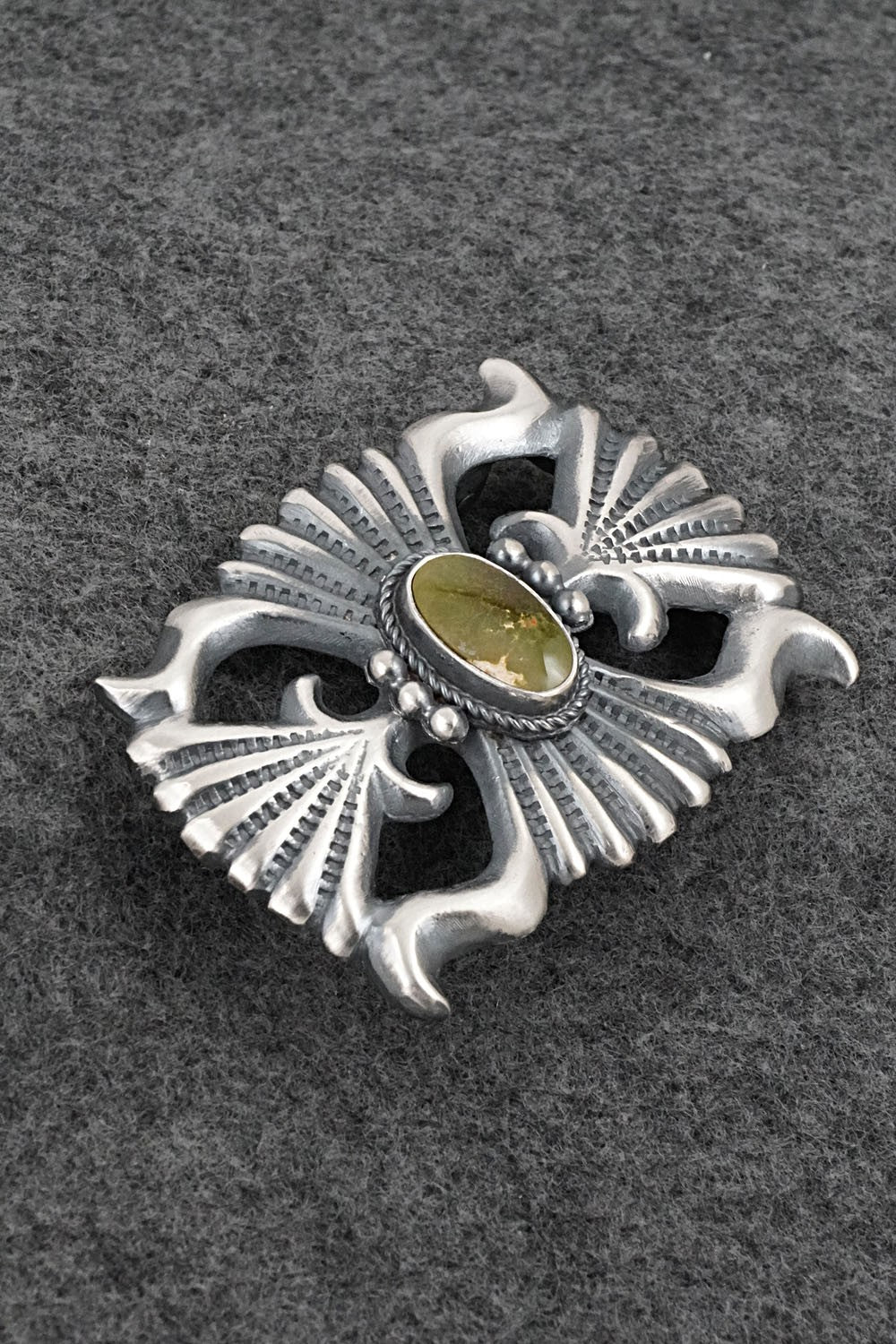 Turquoise & Sterling Silver Belt Buckle - Harrison Bitsue