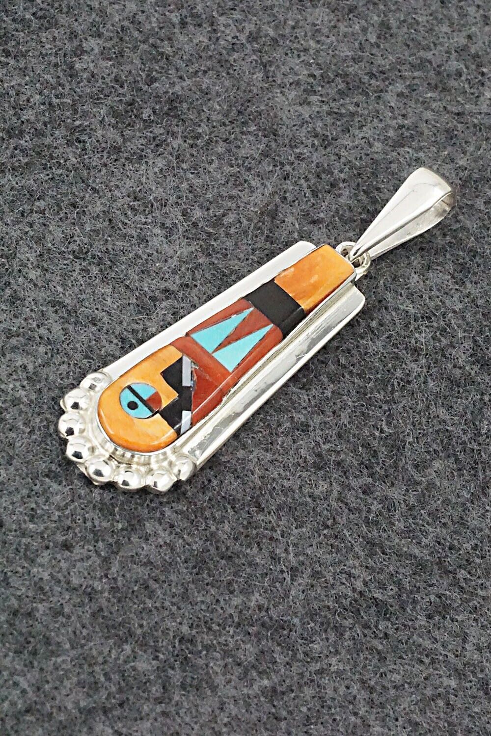 Multi Stone & Sterling Silver Pendant - Patty Edaakie