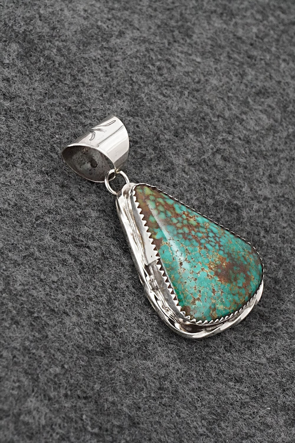 Turquoise & Sterling Silver Pendant - Ernest Hawthorne