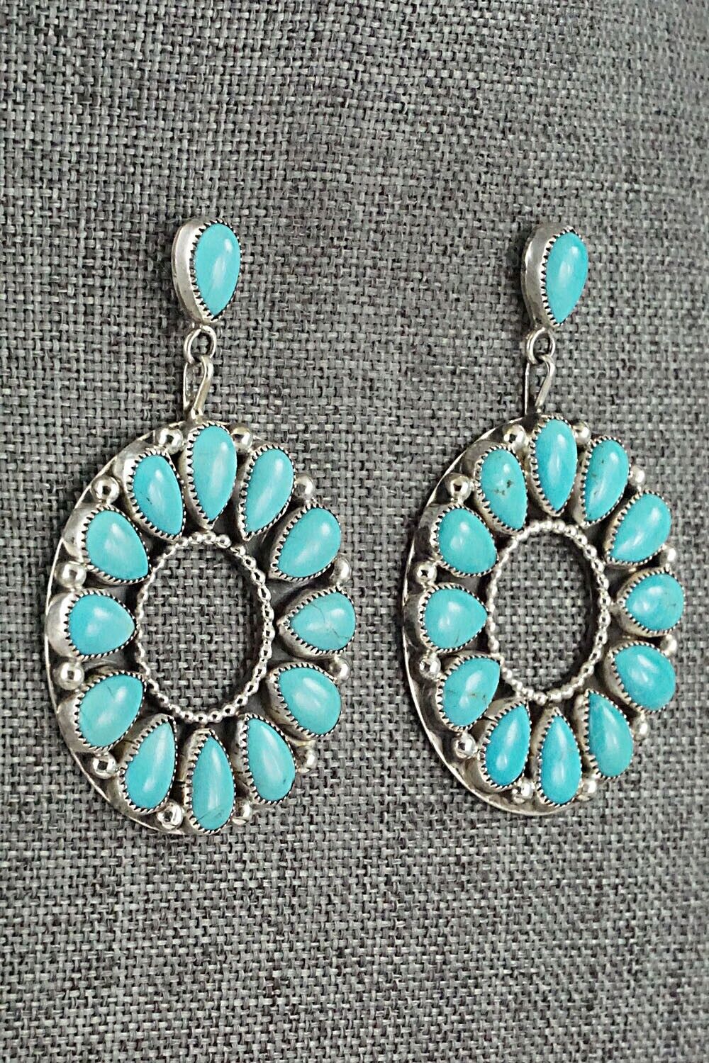 Turquoise & Sterling Silver Earrings - Anthony Skeets