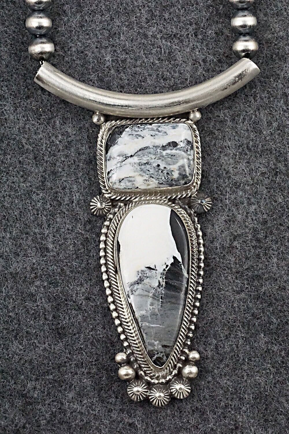 White Buffalo & Sterling Silver Necklace - Tom Lewis