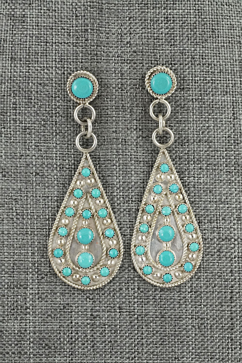 Turquoise & Sterling Silver Pendant and Earrings Set - Kenneth Hughte
