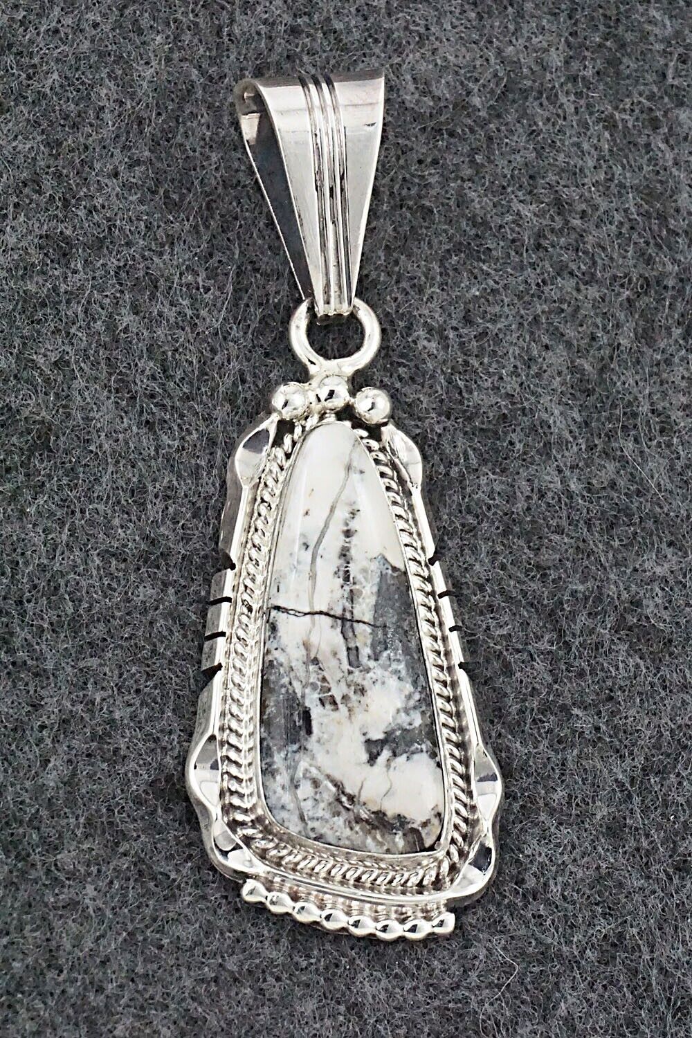 White Buffalo & Sterling Silver Pendant - Samuel Yellowhair