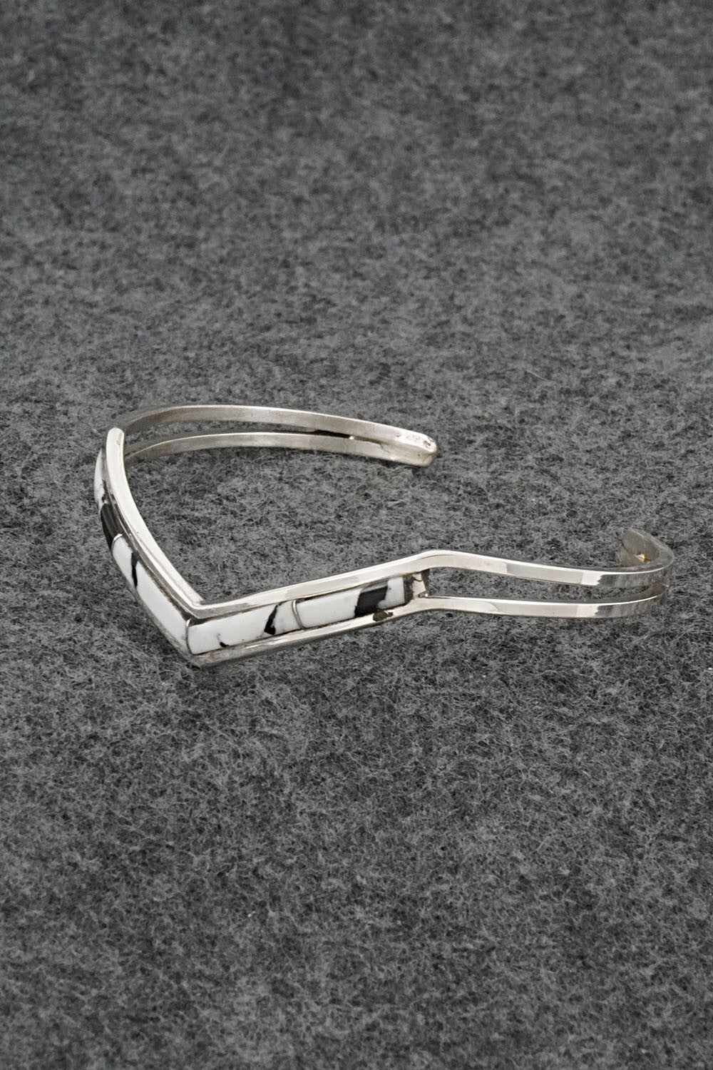 White Buffalo & Sterling Silver Inlay Bracelet - Jamie Johnson