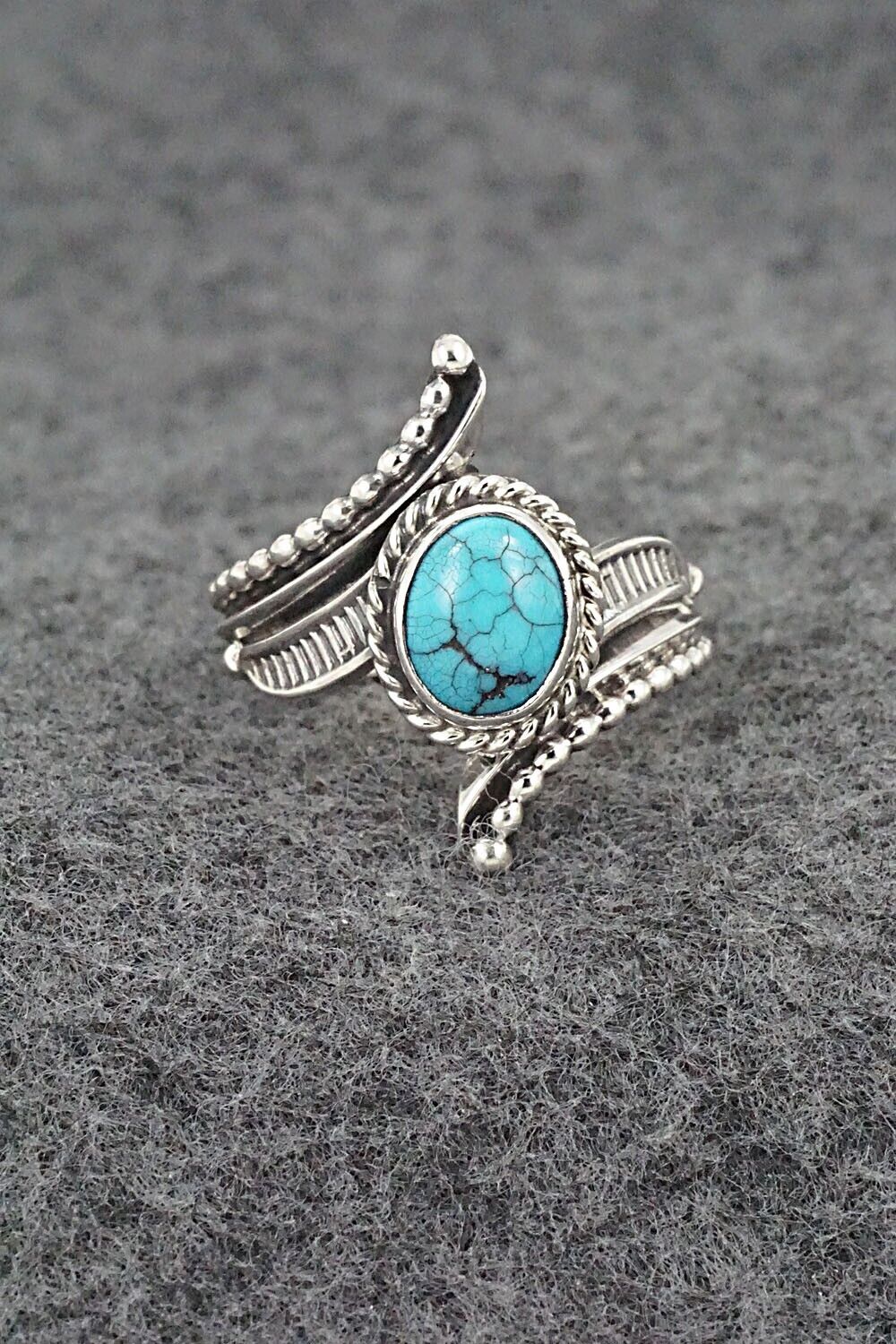 Turquoise & Sterling Silver Ring - Thomas Yazzie - Size 8.75