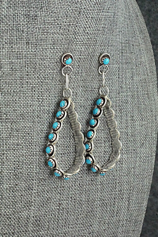 Turquoise & Sterling Silver Earrings - Florenda Lonasee