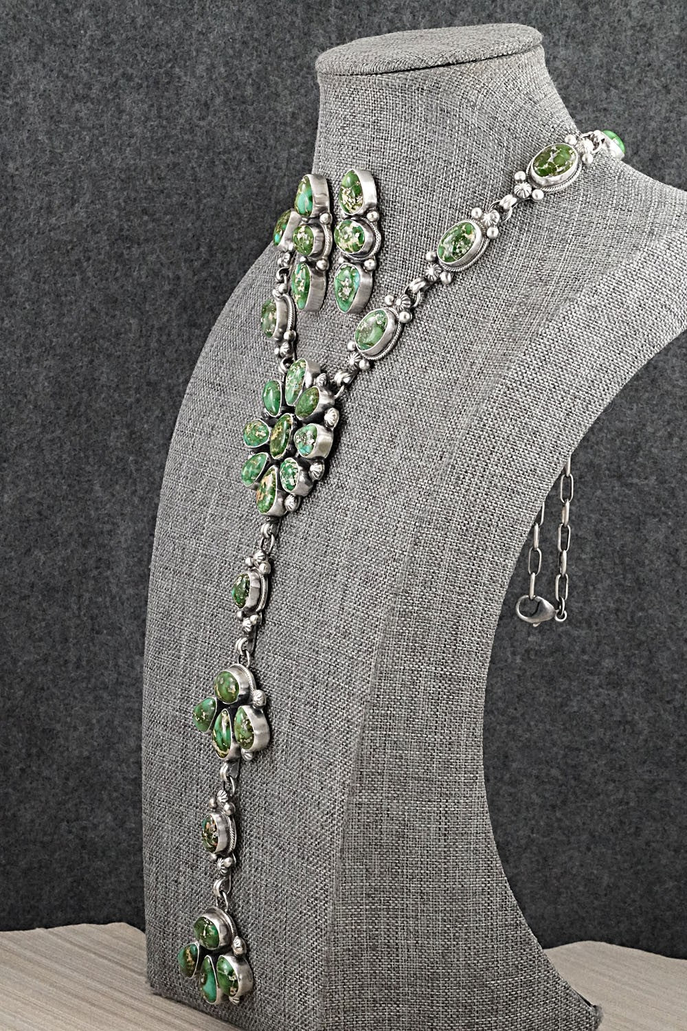 Turquoise & Sterling Silver Necklace and Earrings Set - Kathleen Livingston