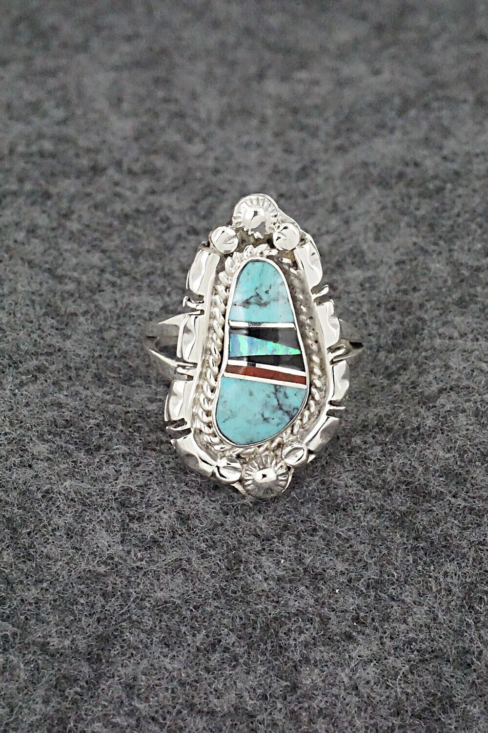 Multi-Stone & Sterling Silver Ring - James Manygoats - Size 7.25