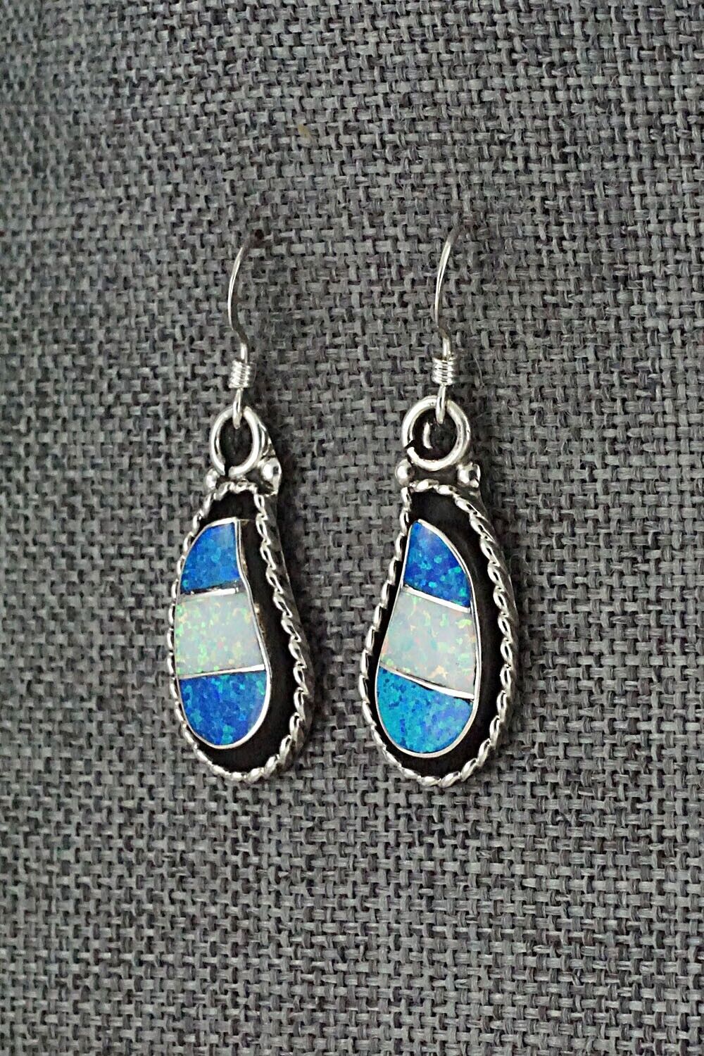 Opalite & Sterling Silver Inlay Earrings - Susie Lowsayatee