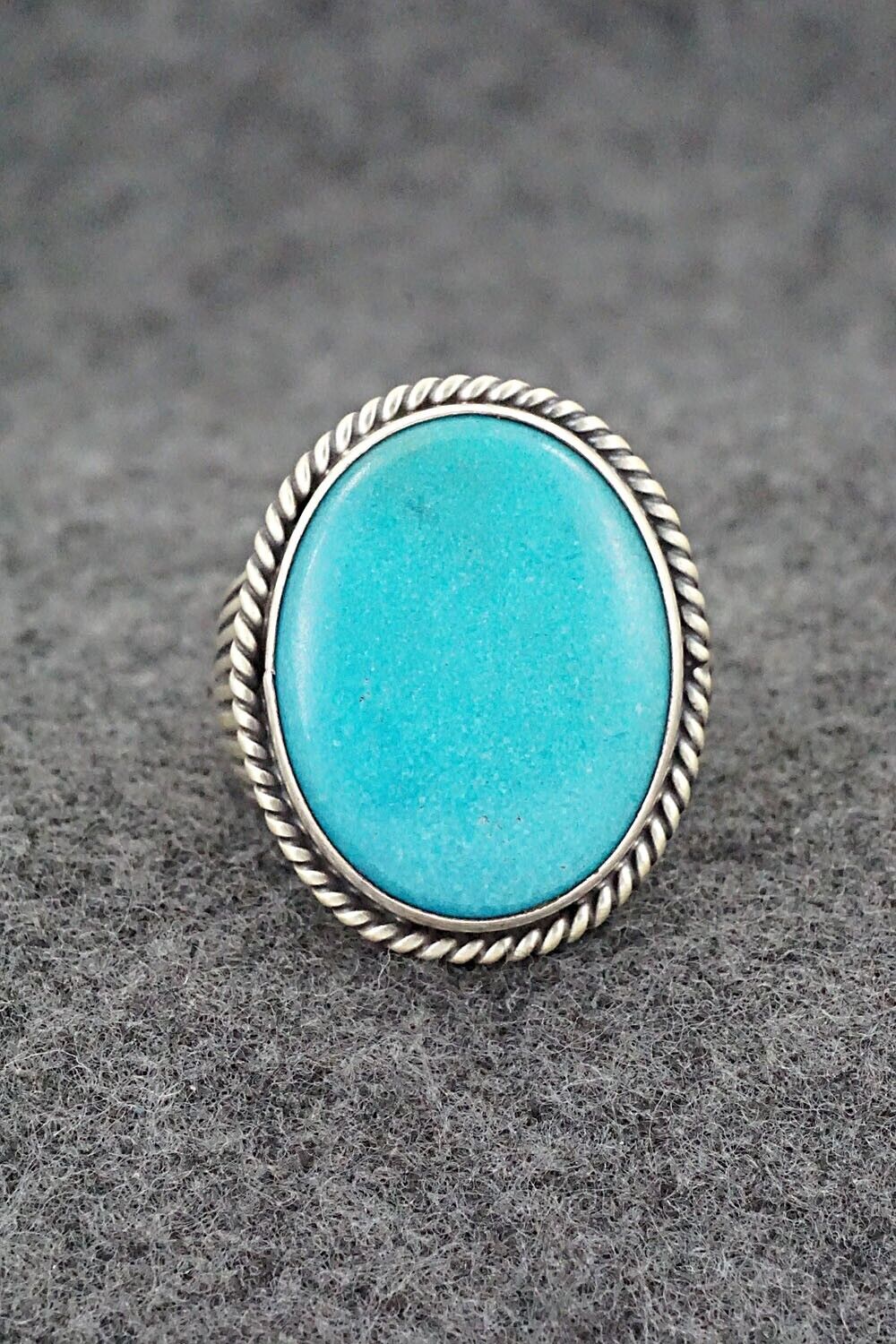 Turquoise & Sterling Silver Ring - Samuel Yellowhair - Size 7.5
