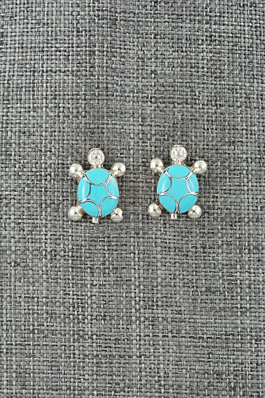 Turquoise & Sterling Silver Earrings - Amielda Peynetsa