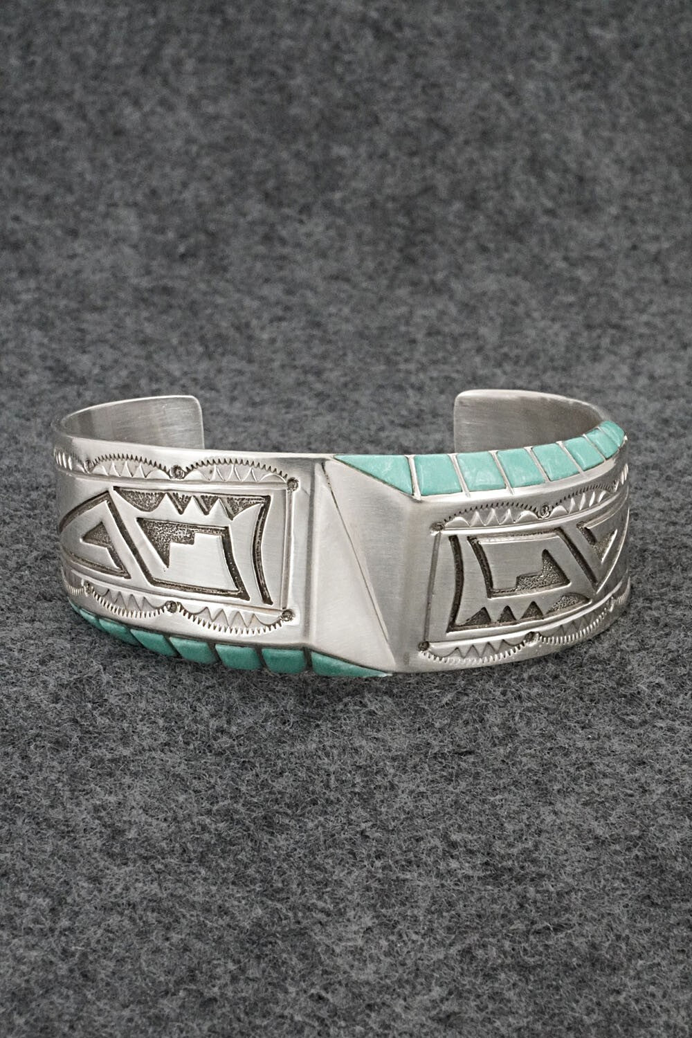 Turquoise & Sterling Silver Bracelet - Leonard Jim