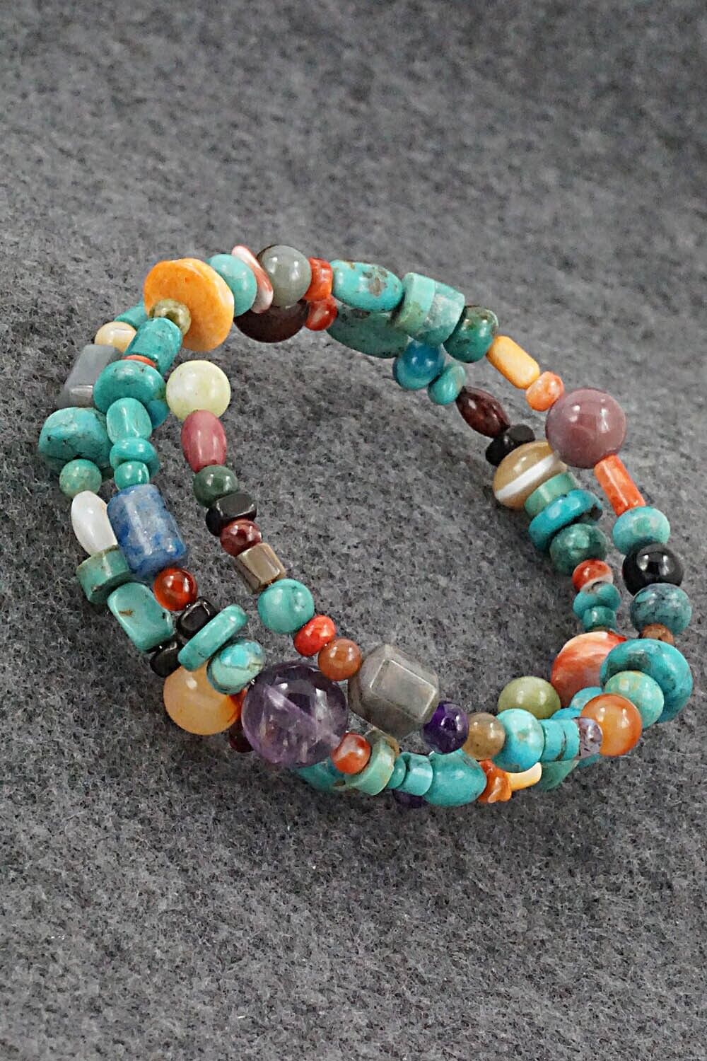 Multi-Stone Beaded Wrap Bracelet - Helen Tsosie