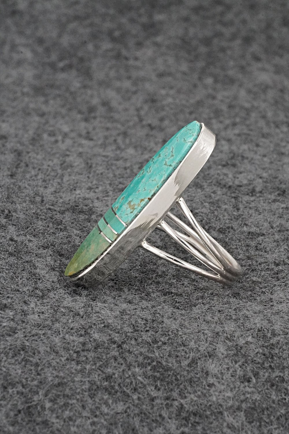 Turquoise & Sterling Silver Ring - Harold Smith - Size 8
