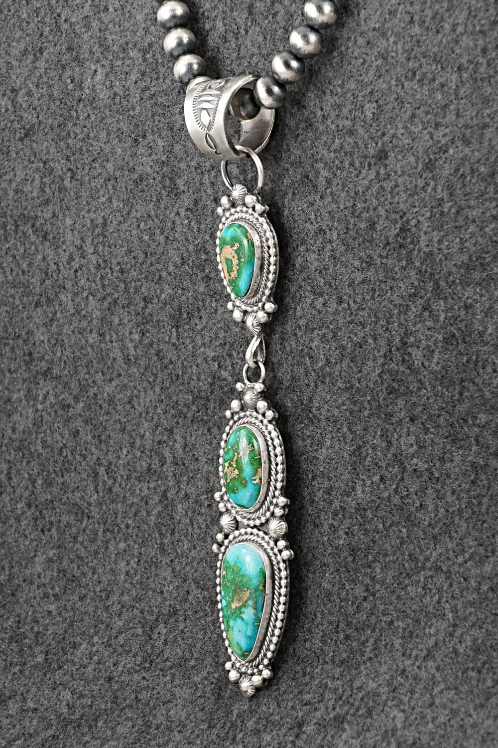 Turquoise & Sterling Silver Necklace - Tom Lewis