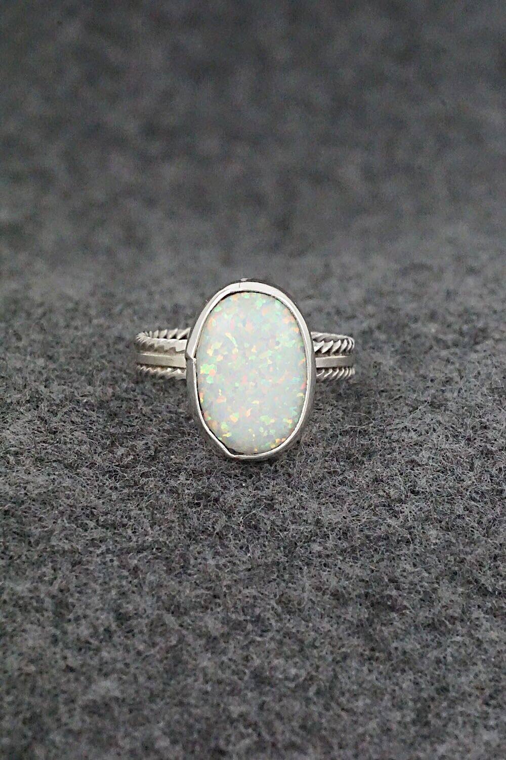 Opalite & Sterling Silver Ring - Isabelle Yazzie - Size 8.75
