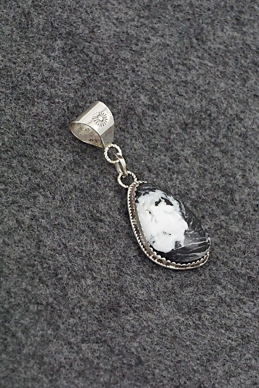 White Buffalo & Sterling Silver Pendant - Ernest Hawthorne