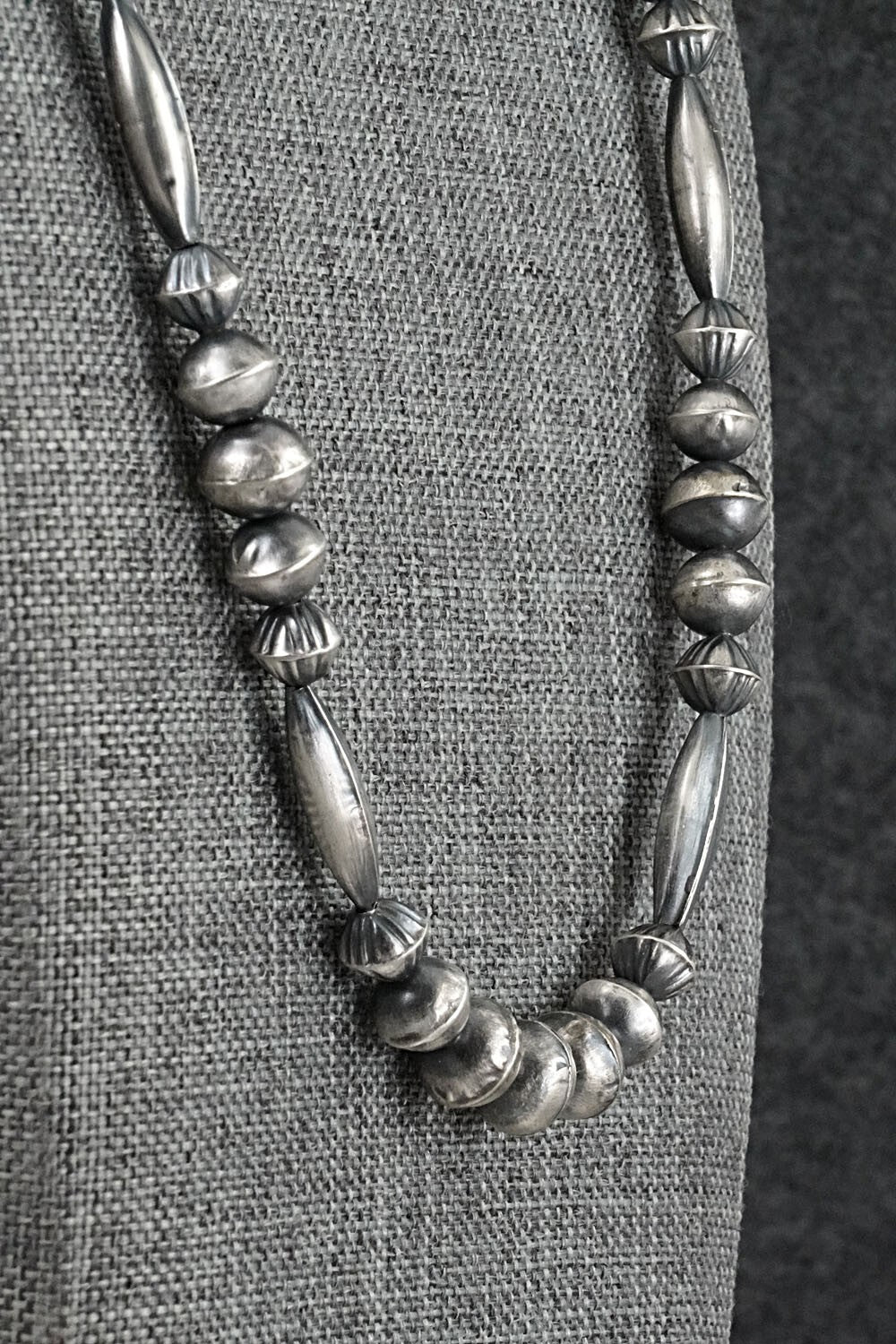 Sterling Silver Navajo Pearl Necklace 28" - Vintage