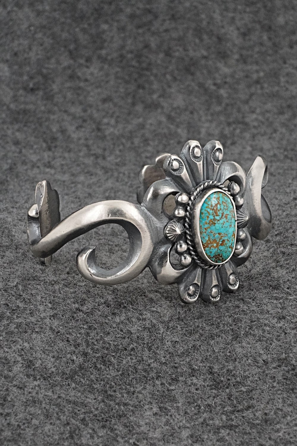 Turquoise & Sterling Silver Bracelet - Harrison Bitsue