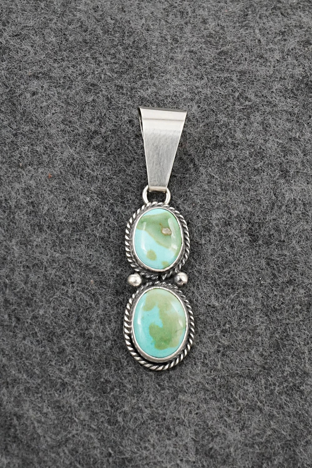 Turquoise & Sterling Silver Pendant - Eugene Gruber