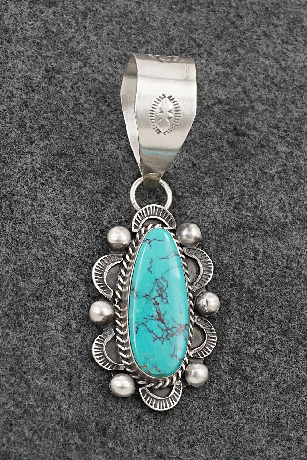 Turquoise & Sterling Silver Pendant - Wilson Dawes