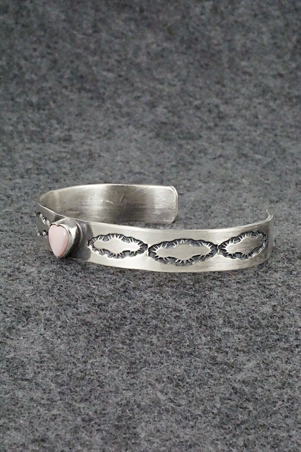 Pink Conch Shell & Sterling Silver Bracelet - Gary Sandoval