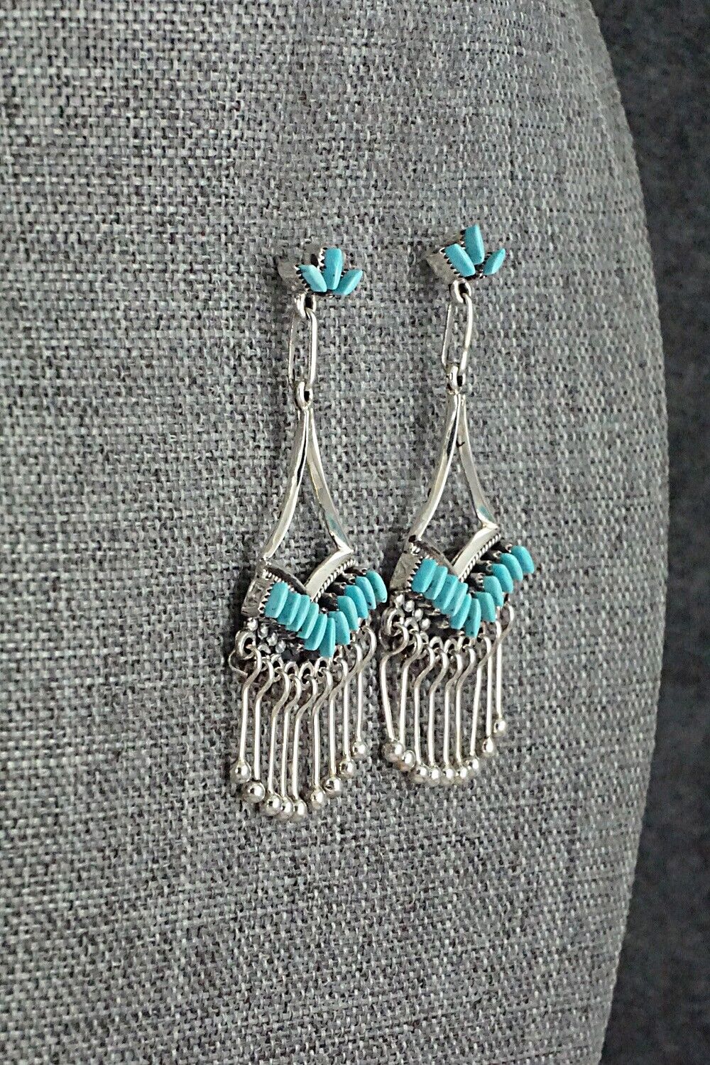 Turquoise & Sterling Silver Earrings - Mildred Ukestine