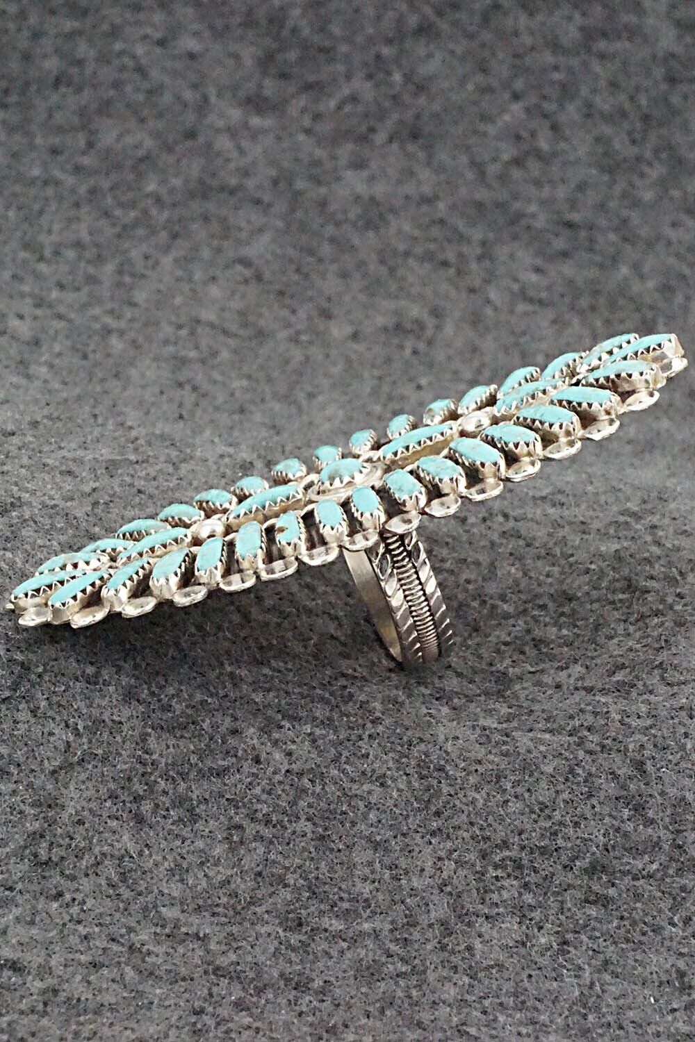 Turquoise & Sterling Silver Ring - Lavell Byjoe - Size 7.75