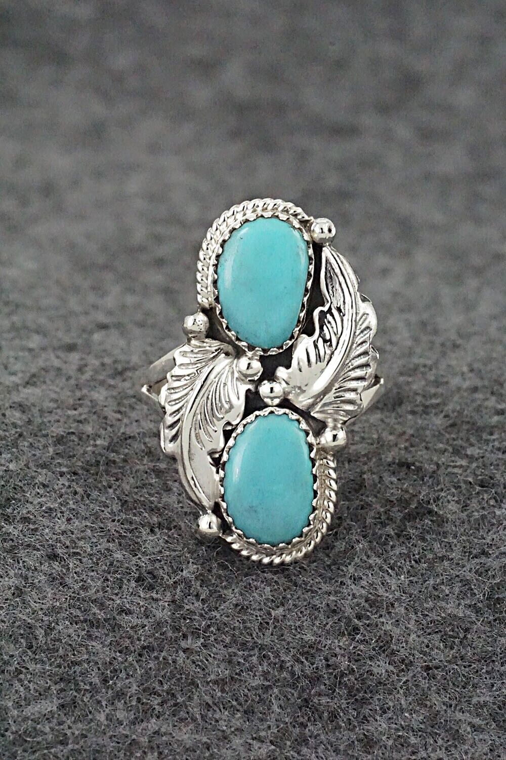 Turquoise & Sterling Silver Ring - Jerryson Henio - Size 9.25