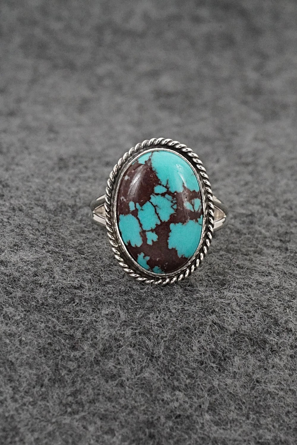 Turquoise & Sterling Silver Ring - Eugene Gruber - Size 8