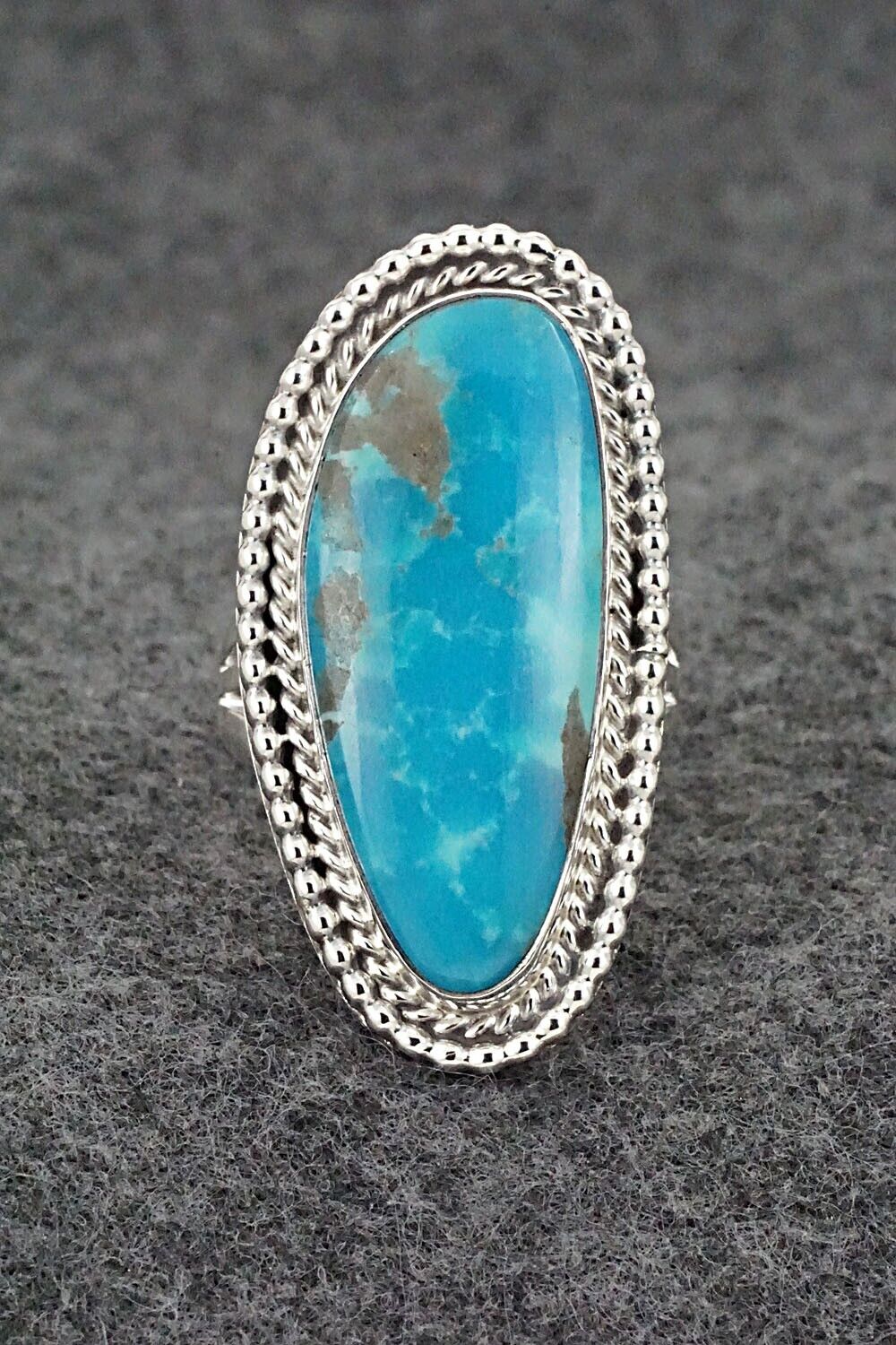 Turquoise & Sterling Silver Ring - Andrew Vandever - Size 8.75