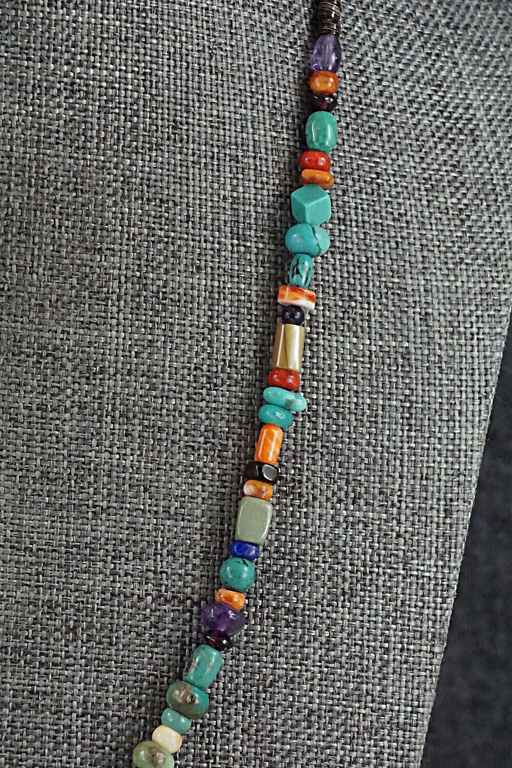 Multi-Stone and Sterling Silver Necklace - Helen Tsosie