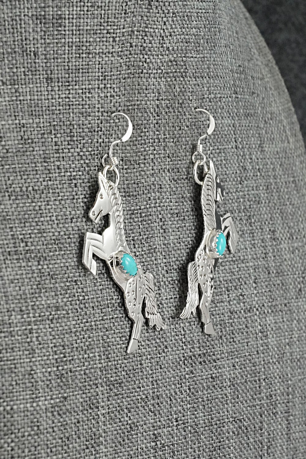 Turquoise & Sterling Silver Earrings - Louise Yazzie