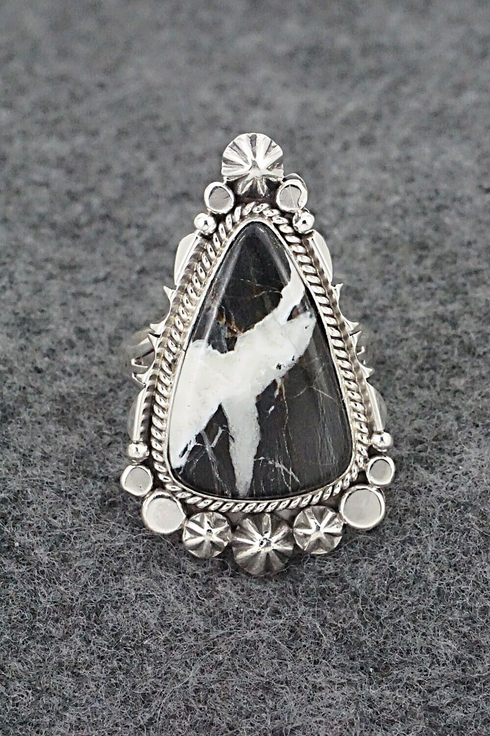 White Buffalo & Sterling Silver Ring - Daniel Benally - Size 9