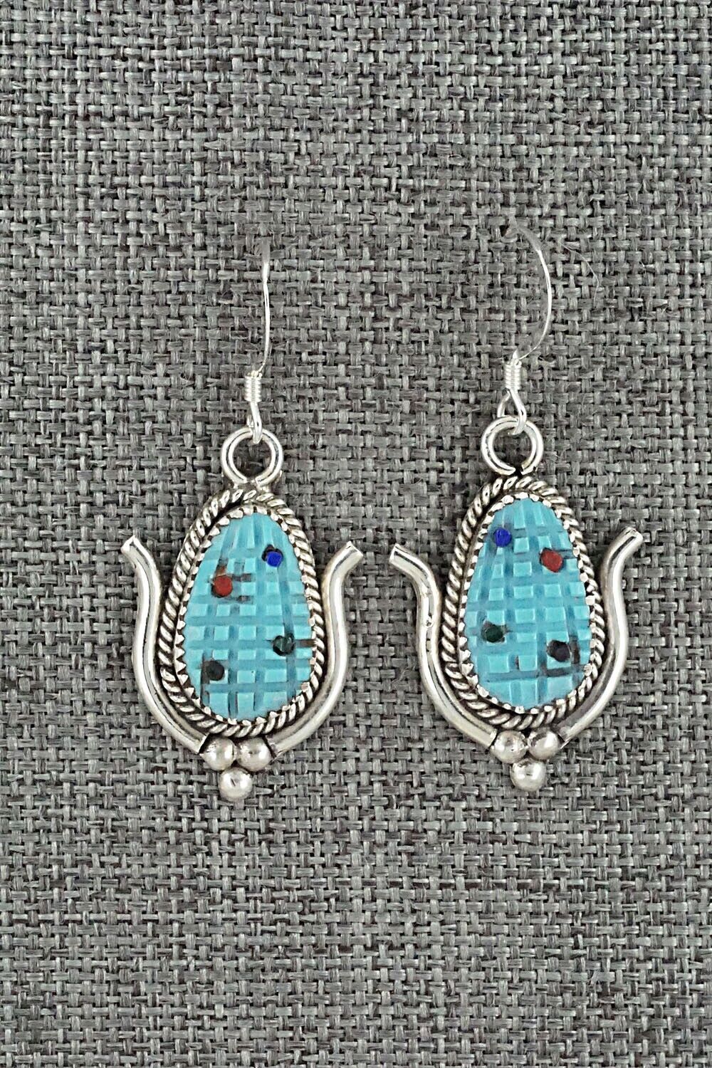 Turquoise & Sterling Silver Earrings - Tracy Bowekity