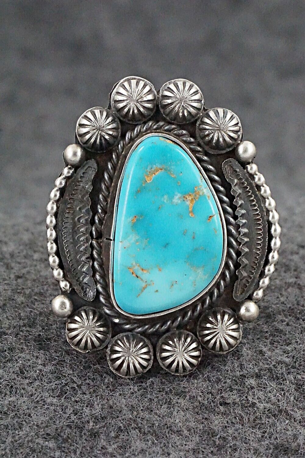 Turquoise & Sterling Silver Ring - Rosita Calladitto - Size 9
